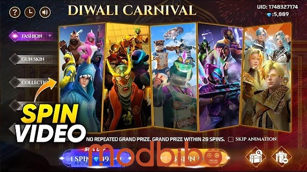 free fire max diwali redeem code