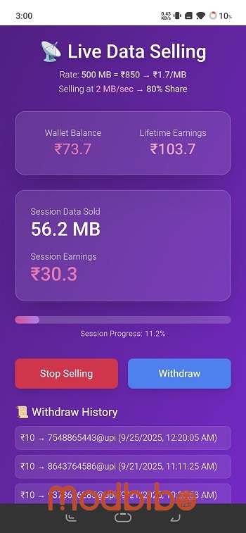wifi money data sell app
