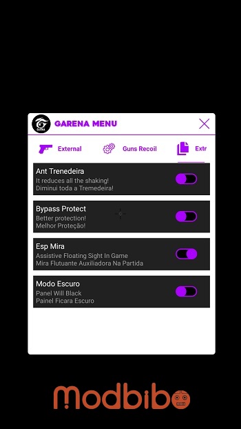 garena menu panel free fire max